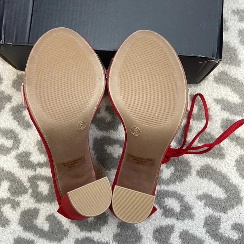🤩H-P🤩Fashion Nova Lose It All Heel - Red🛍️ - Picture 9 of 11